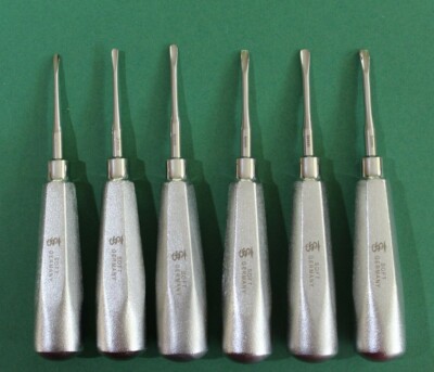 Wurzelheber 6erSet Elevator Luxierinstrumente in den Größen 3 mm, 4 mm und 5 mm