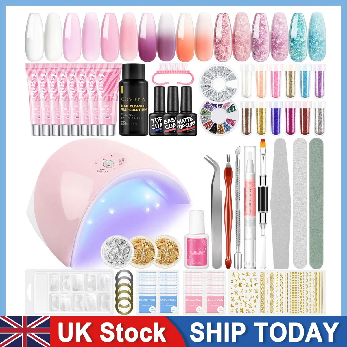 Gel nail kits with outlet uv light