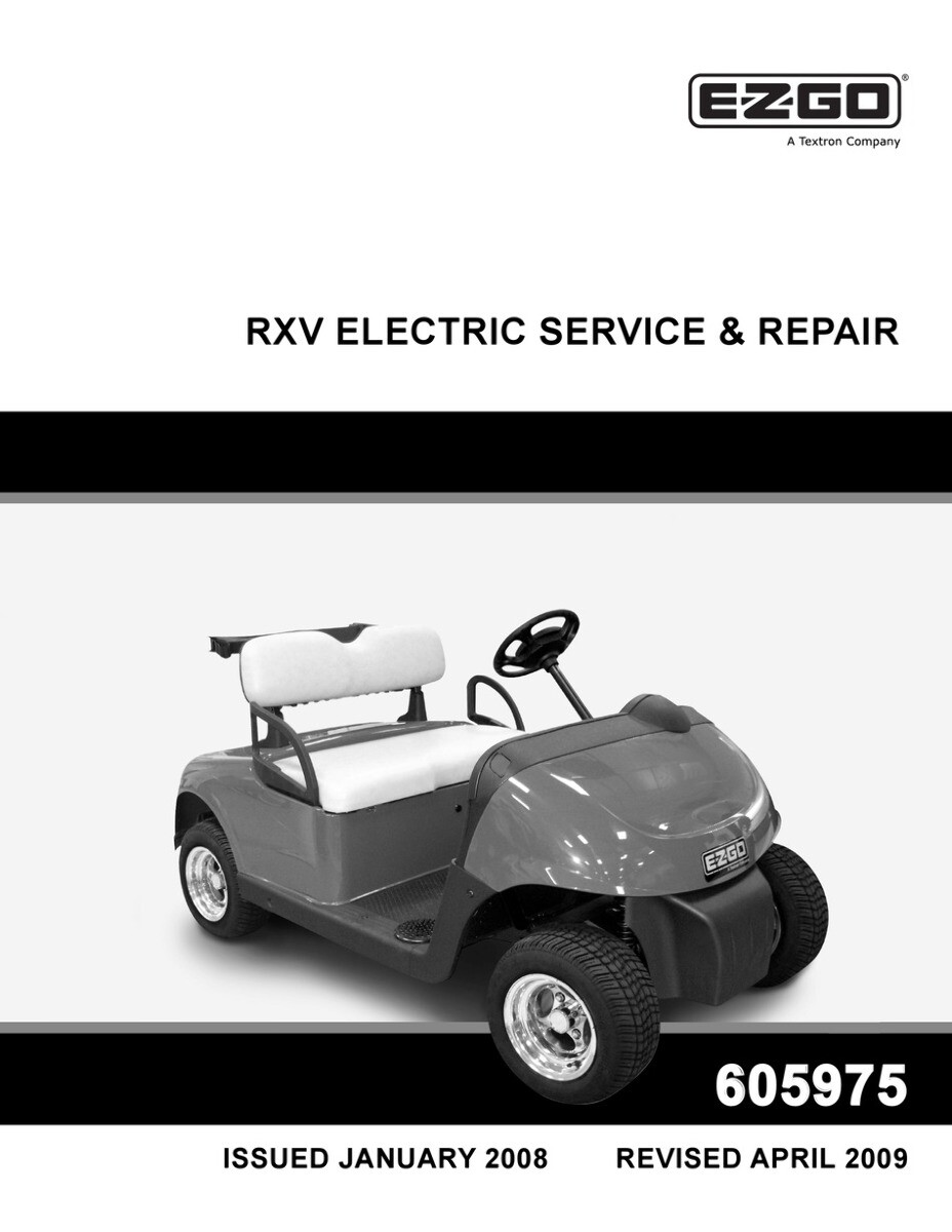 Service Manual for EZGO RXV Electric Golf Cart eBay