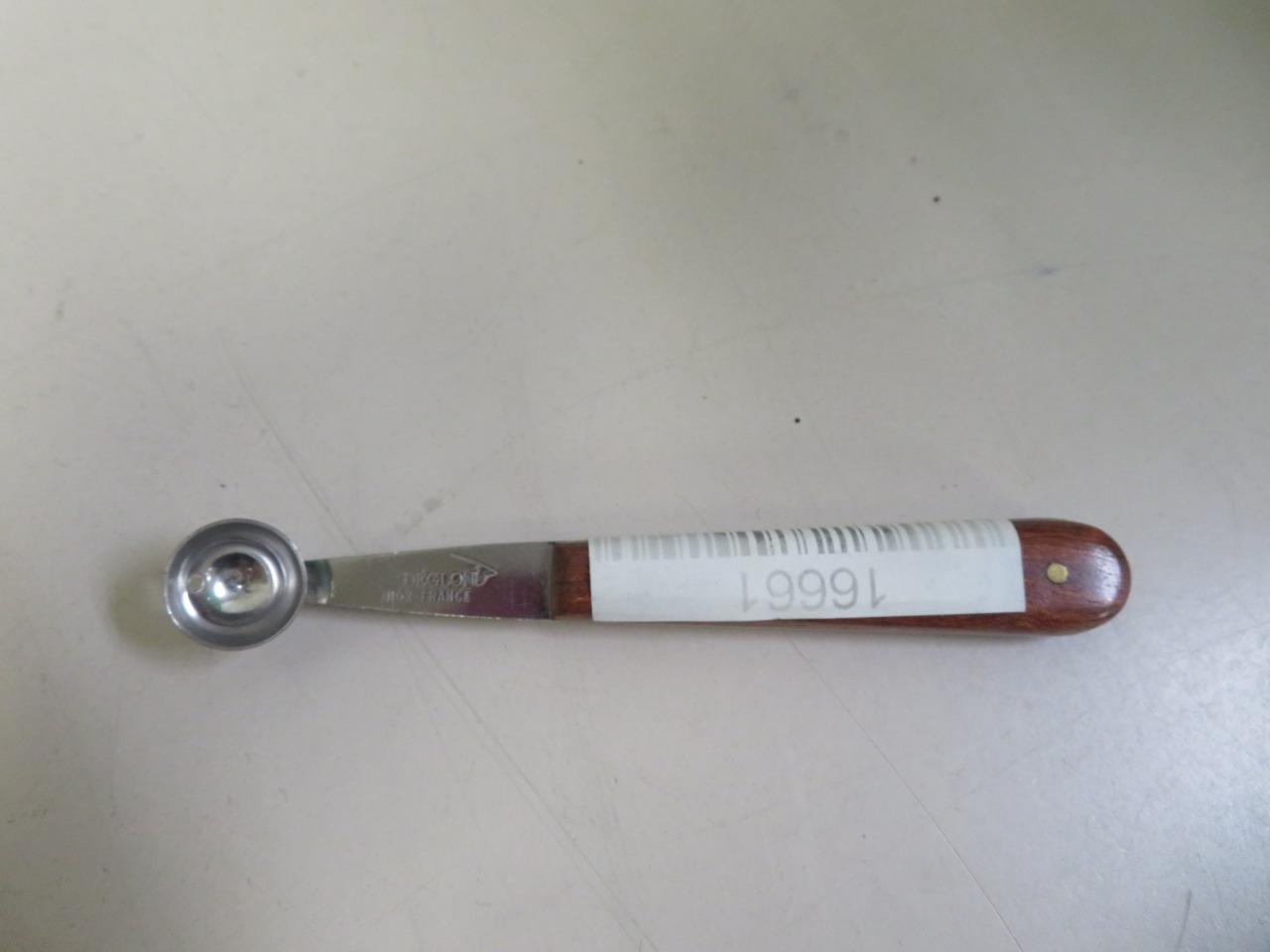 Deglon Inox-France Melon Baller Metal Scooper with Rosewood Handle 28mm