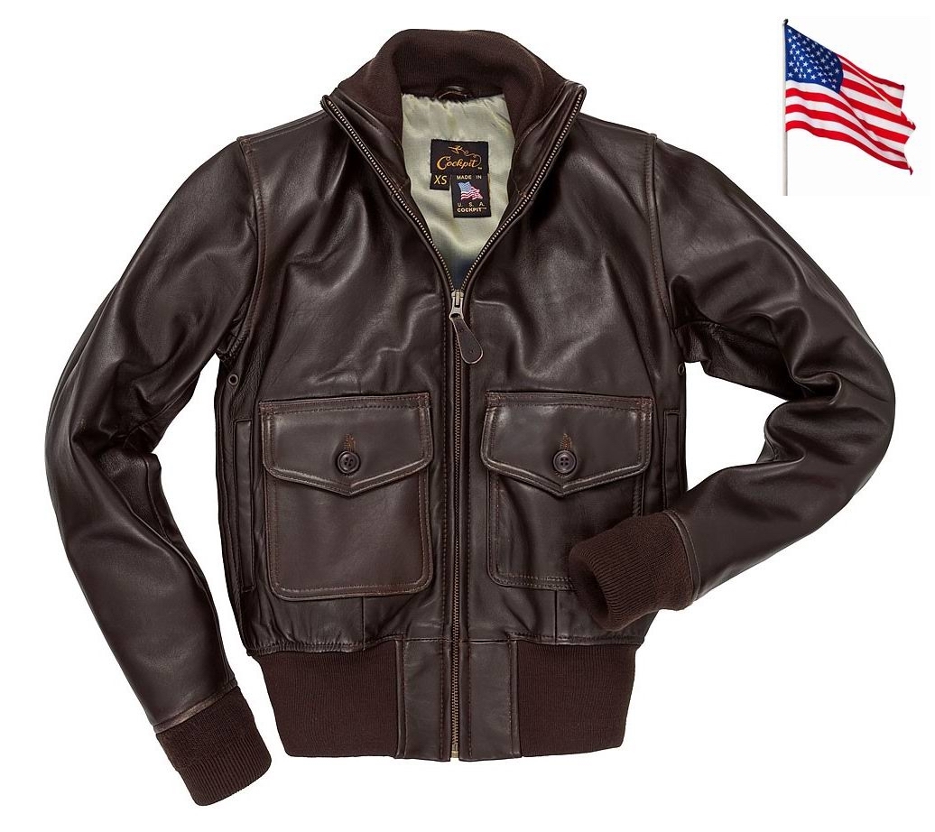 Blouson Aviateur En Cuir Cockpit USA (ex Avirex) - Marron, Femme, Made In USA Neuf Avec étiquettes