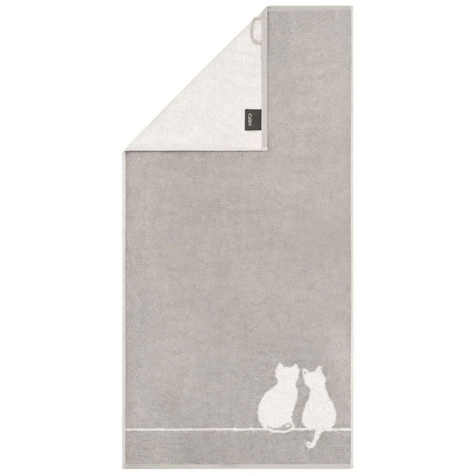 Cawö Gästetuch Handtuch Duschtuch Cute Cats Edition You & Me 6263-76 platin-weiß - Bild 1 von 2