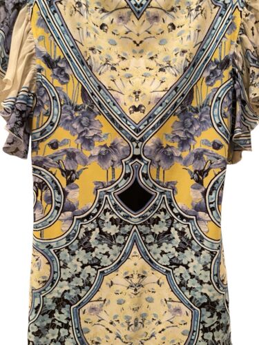 Roberto Cavalli Beautiful Floral Low Cut Top Sz 40 - Picture 3 of 7