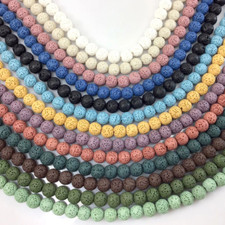 13 Color Lava Stone Bead Rock Round Beads 15" 6mm 8mm 10mm Jewelry Make Diffuser