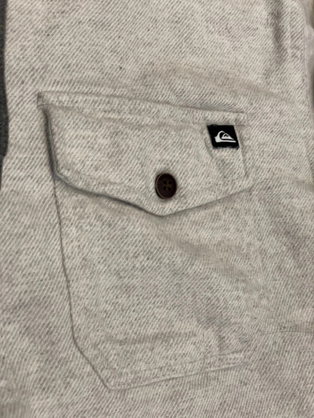 Quiksilver Hooded Shacket Mens M Gray Flannel Jacket Button Up Utility Pockets thumbnail 3