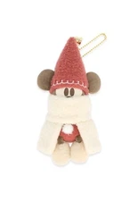 Disney Tokyo Japan Mickey Mouse Christmas Lil RingRing Plush Keychain Red Color
