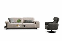 Wohnzimmer Set Modern Grau 2-Sitzer Sofa Designer-Set Minimalismus