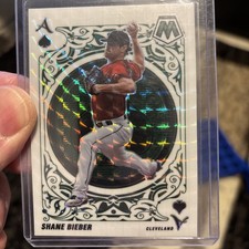 2022 Panini Mosaic - Aces Shane Bieber #A-6 Green Mosaic Prizm
