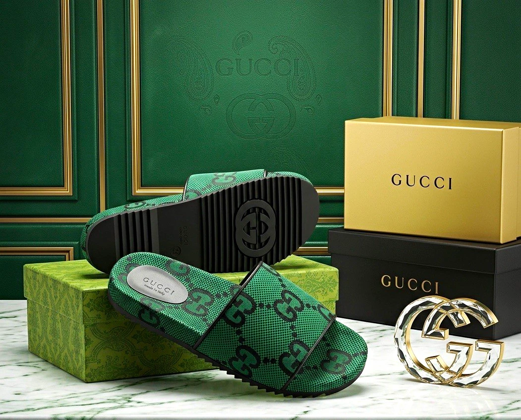 GUCCI グリーン ストラップヒールサンダル Gucci Leather Upper Green Sandals for Men for sale | eBay