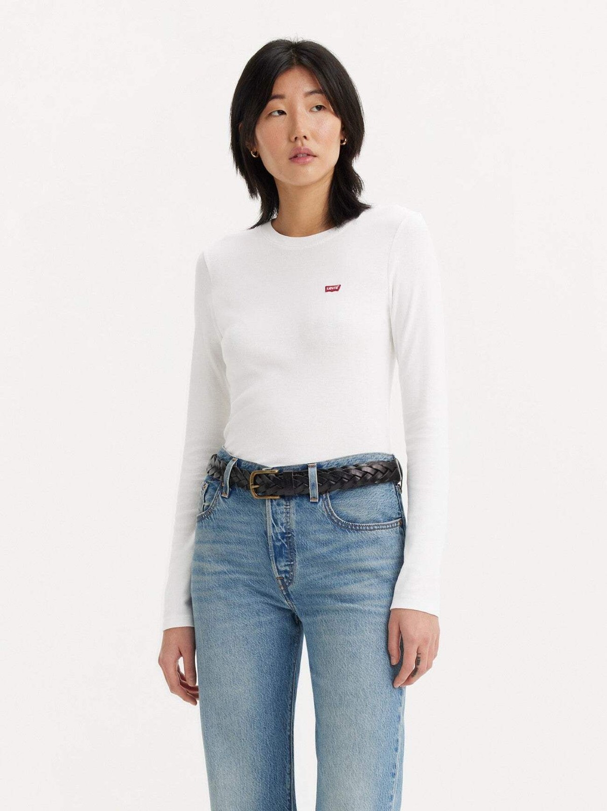 Levi's Womens White Long Sleeve Baby T-Shirt