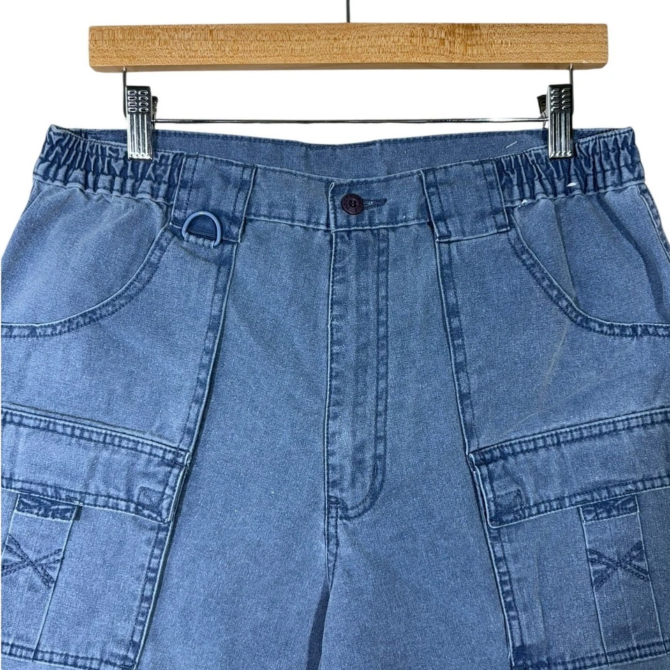 Pantalones cortos cargo vintage Hook & Tackle azules para hombre 34 Foto 2 de 4