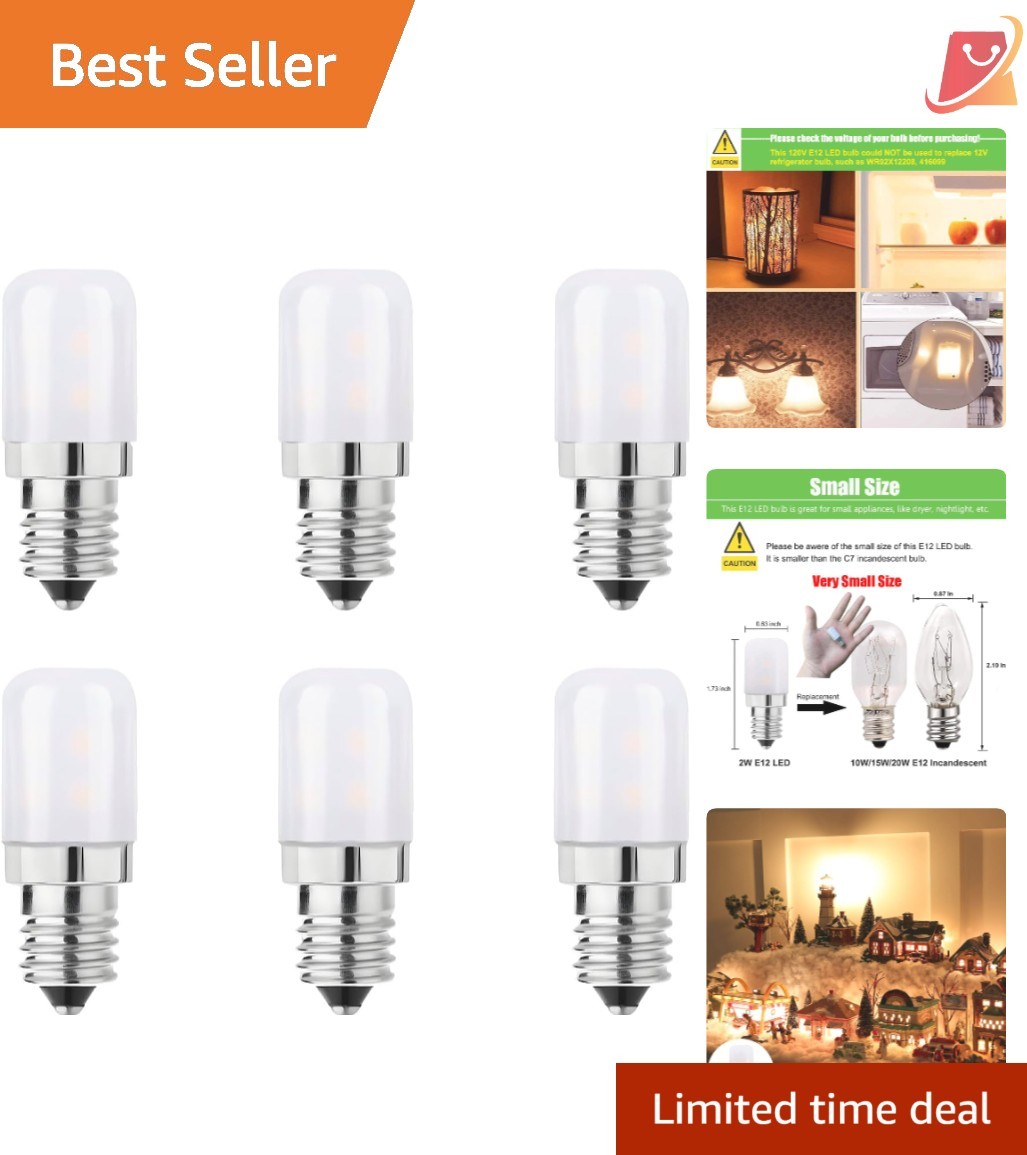 2w Warm White E12 Candelabra Base Night Light Refrigerator D