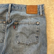 Levis 501S Premium Jeans Women 29x28 Blue Denim Skinny Big E Tab Cotton Distress