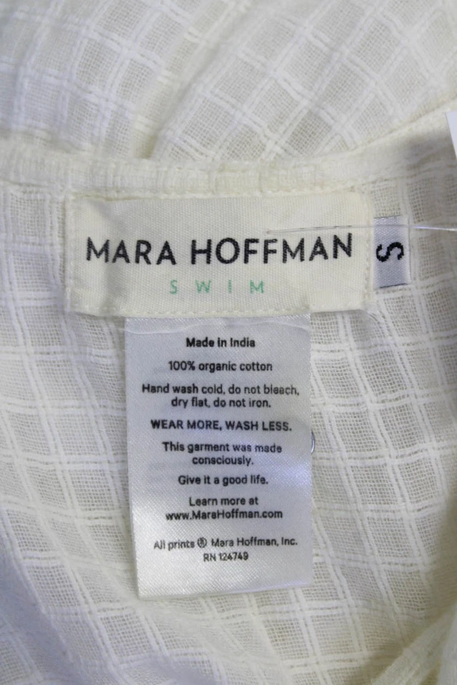 Vestido de natación Mara Hoffman para mujer de algodón transparente con correa de espagueti blanco talla S Foto 4 de 4