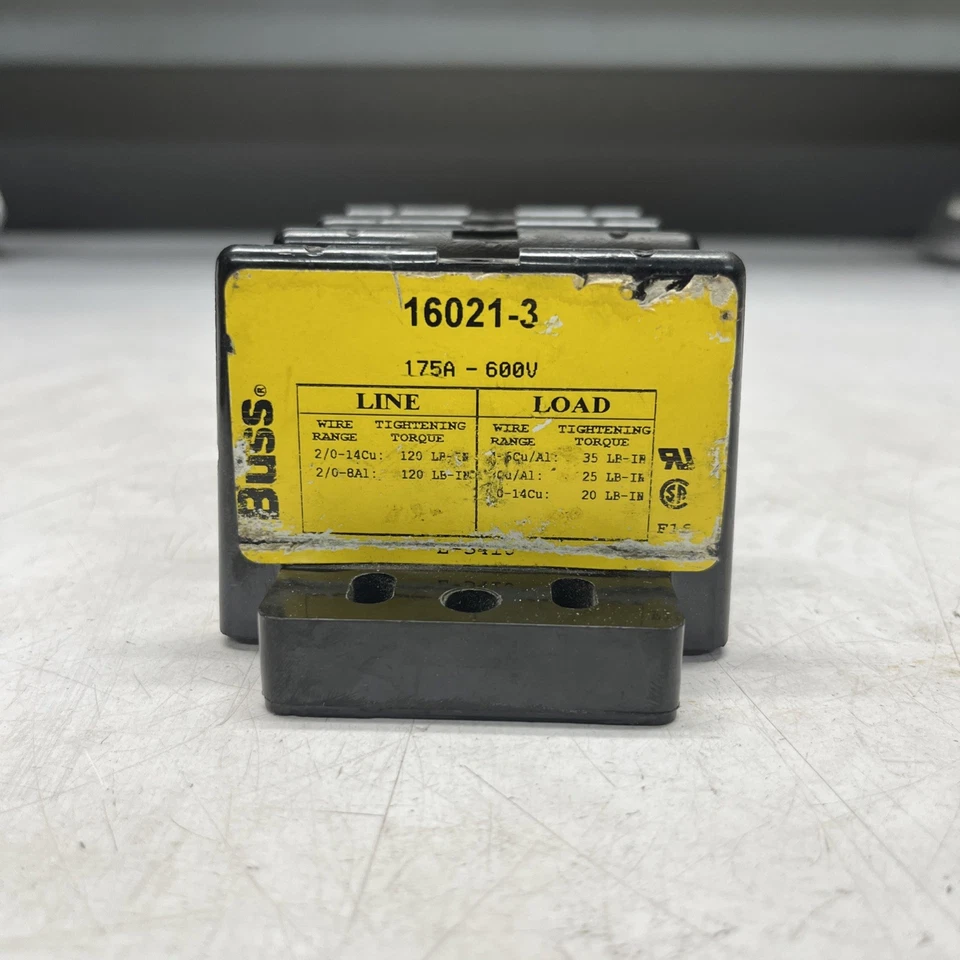 BUSSMANN 16021-3 Power Distr Block,Al/Cu,600V AC/DC 4XK14 - Image 2 of 4