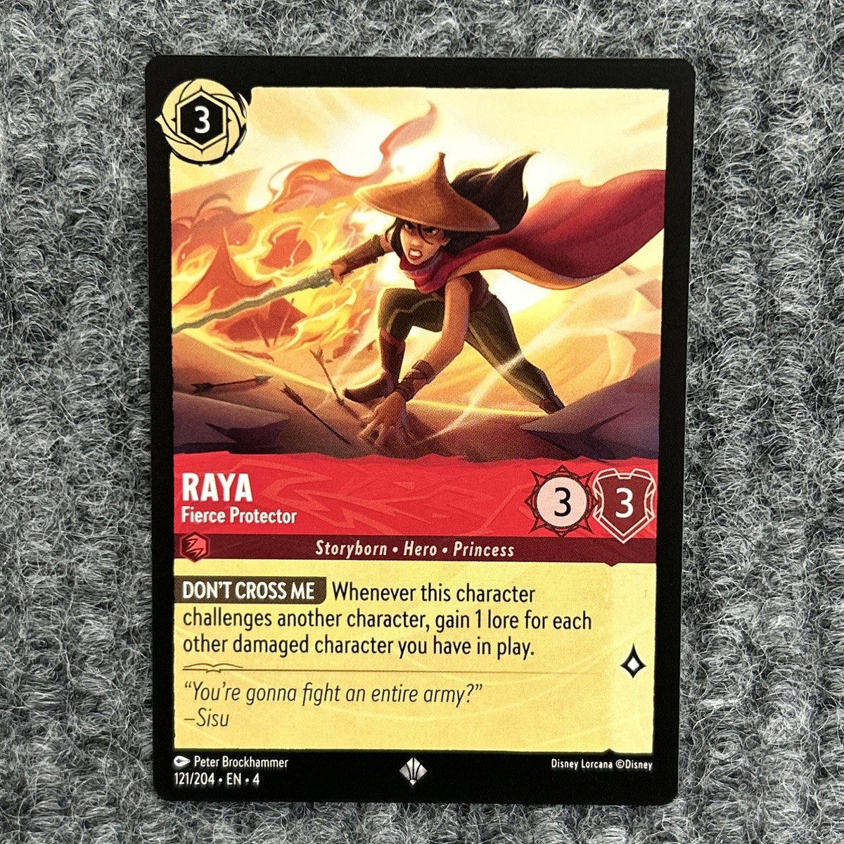raya lorcana card Disney Trading Game Rise of the Floodborn Common Foil Raya and the Last Dragon Cost (Ink) Raya - Leader of Heart