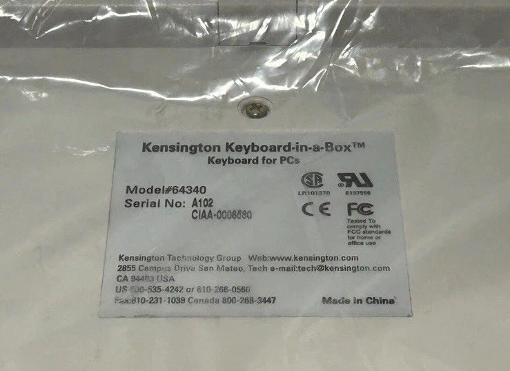 KENSINGTON 64340 A KEYBOARD-IN-A-BOX PS/2 KEYBOARD BRAND NEW w/Tags Perfect Cond - Image 3 of 4