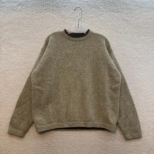 Vintage Woolrich Wool Sweater XL Mens Khaki Tan Knit Crewneck Long Sleeve