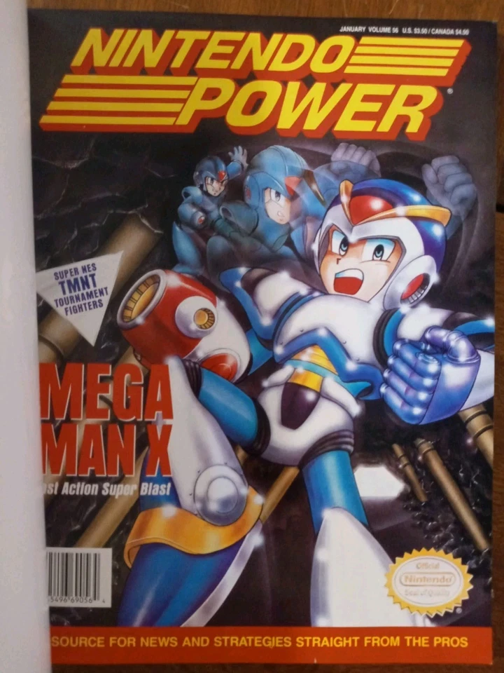 Edición extra Nintendo Power Mega Man X J 1994, edición 56 tiene súper póster y tarjetas Foto 2 de 4