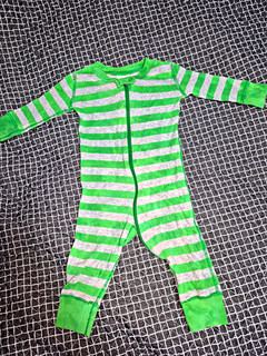 Hanna Andersson Baby 9 12M Organic Cotton Knit Coverall One Piece Stripe Zip