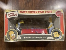 Classic THE SIMPSONS: Moe' Tavern Pool Game Tin Homer Wind-Up Collectible New 