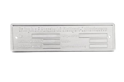 Porsche 356 B T5 T6 C Chassis Id Schild Original 00070110100