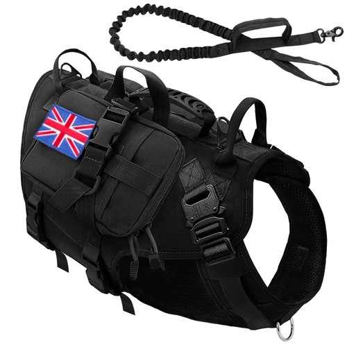 Tactical Dog Harness Heavy Duty Military Vest with Handle Training Large Dogs