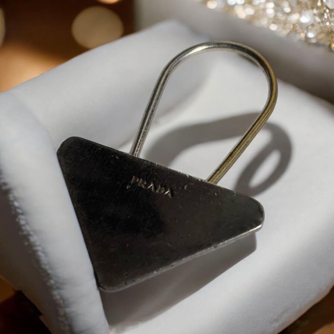 PRADA Silver Color Keychain 7440 | eBay