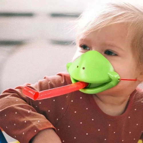 Frog Mouth Tongue Blowing Music Children's Toy Board Game Chameleon Lizard Mask - Image 4 of 4