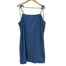 Old Navy Womens 3X Blue Washed Denim Mini Dress Spaghetti Straps