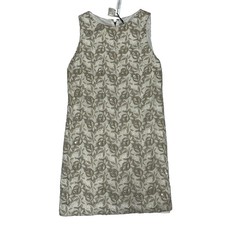 Alice + Olivia NWT Sz 6 Cream And Off White Fully Beaded Cocktail Dress $698 B1