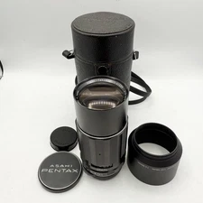 ASAHI PENTAX SUPER-TAKUMAR 200mm f/4 M42 Mount Lens W/ Case & Hood