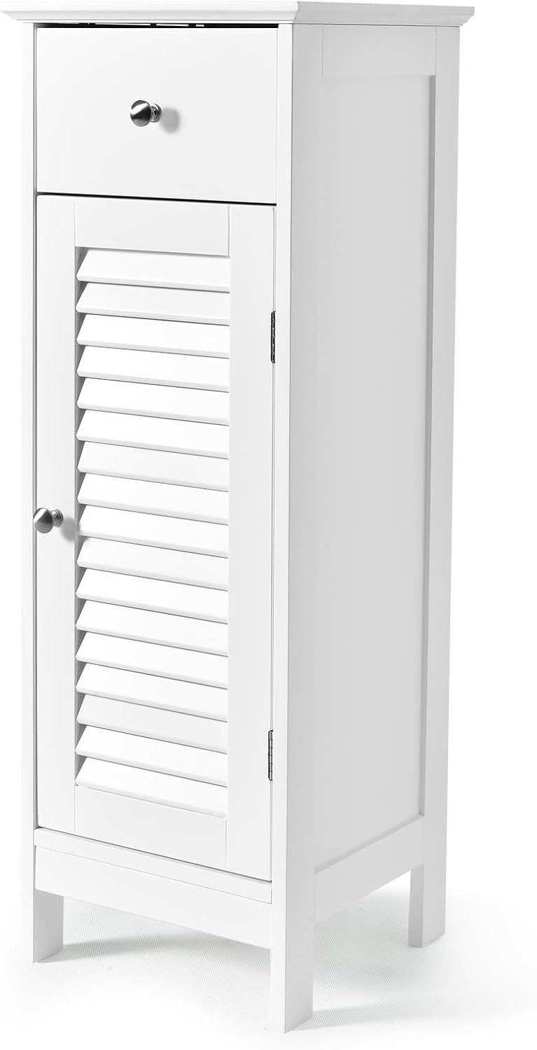 Wooden Bathroom Floor Cabinet with Single Shutter Door Storage