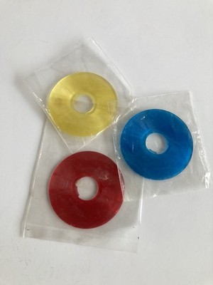 Action Man 3er Set Schallplatten für Field Radio - gelb rot blau - Palitoy