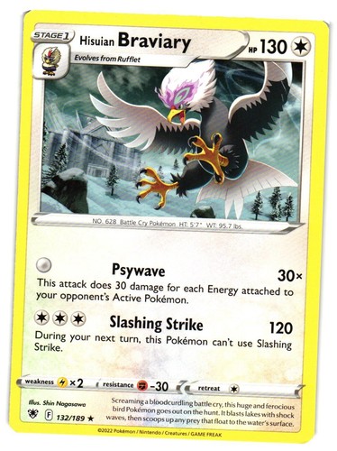 Pokemon TCG Hisuian Braviary SWSH10 132/189 SWSH10: Astral Radiance VLP