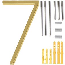 TFORESTER 5'' Floating House Number 7 - Zinc Alloy Gold Address Sign