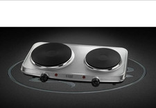 RUSSELL HOBBS Double Hot Plate Hob2250WPortable ElectricCooker 2Ring Cast Iron