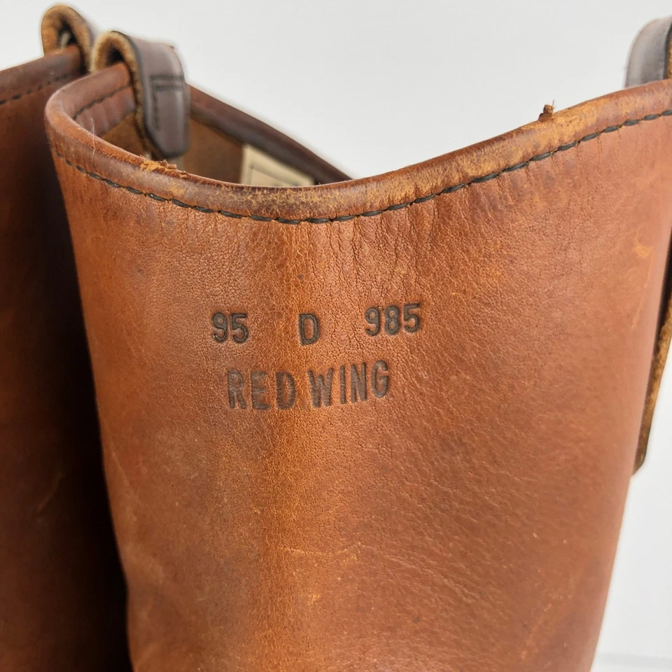 Botas de trabajo Red Wing punta de acero cuero asiento de uñas para hombre talla 9,5 D 985 EE. UU. Foto 4 de 4