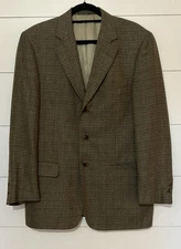 Tallia Uomo Gray Faint Plaid Wool Cotton Mens 3 Button Sport Coat Size 40