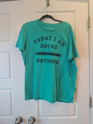 Aeropostale Today I Am Doing Nothing Graphic Cotton T-Shirt - Green Men's XL 