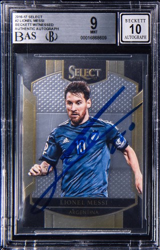 Lionel Messi signed handsigniert 2016-17 Panini Select #2 Argentina BGS 9 Auto 10 - Bild 1 von 2