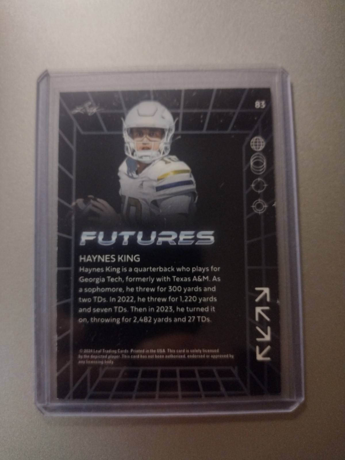 2024 Leaf Futures Haynes King Red /199 QB Georgia Tech
