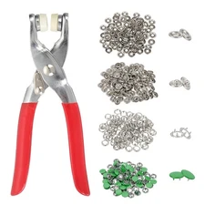 100Set Metal Snap Button Kit 10mm Solid Prong Snap Button Fasteners Tool Green