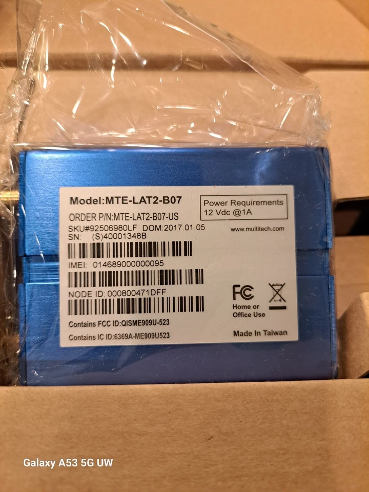 MultiTech Ethernet to LTE Cellular Modem US Power MTE-LAT2-B07 - Image 2 of 3