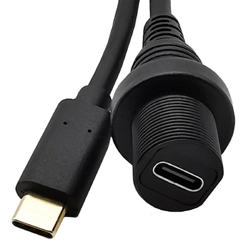 USB 3.1 Type-C Male to Female Car Flush Panel Mount Extension Waterproof Cable f - Picture 8 of 11