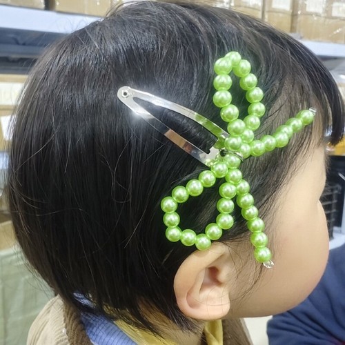 Bowknot Hairpin Stylish Metal Barrette Pearls Beaded Bow Hair Clip Accessory - Picture 5 of 20