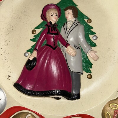Vintage Christmas 12 Twelve Days Of Christmas Ceramic Mold Plate 