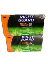 Pack of 6 Right Guard Total Defense 5 Refreshing Soap Bars 4 oz each-2