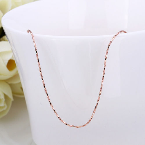 Alta Textured Chain Necklace Adjustable 46cm/18' In 18k Rose Gold - Foto 4
