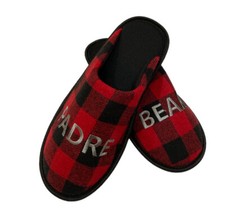 Men  s Padre Bear Plaid Slippers 7/8 Small New In Bag Indoor  Outdoor Sole
